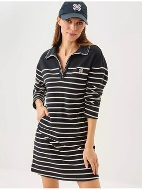 Lilly Pulitzer Corvaya Terry Striped Dress Black & White M